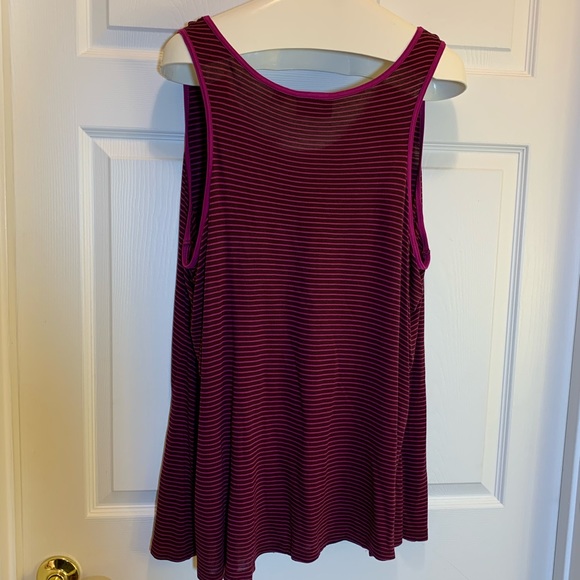 Avenue Stripped Black & Pink Tank Top Size 26/28 - Picture 4 of 6